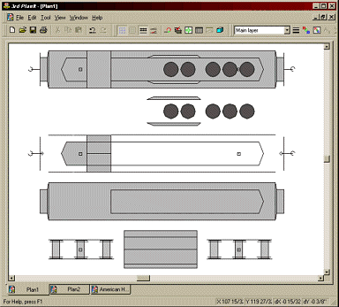 2D plan view of SD-40 and components